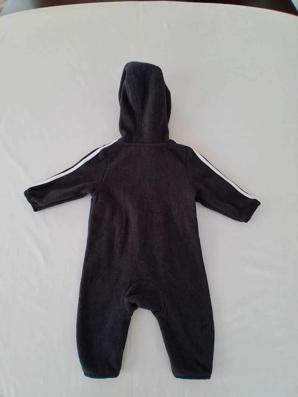 adidas Dark Gray Hooded Baby Infant One-Piece Zip Up Romper 3 Months Unisex